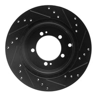 R1 Concepts R1 93-99 Dodge STEALTH Rear Left Drilled & Slotted Black Brake Rotor