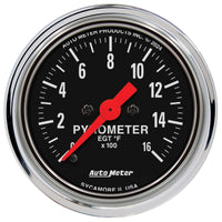 Autometer Traditional Chrome 2-1/16in 0-1600 Deg F Digital Stepper Motor Pyrometer