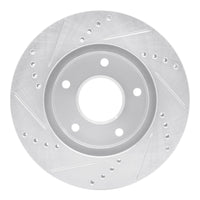 R1 Concepts R1 1997-2005 Chevrolet S10 Front Right Drilled & Slotted Silver Brake Rotor