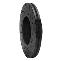 R1 Concepts R1 87-89 Nissan 300ZX Turbo Front Left Drilled & Slotted Black Brake Rotor