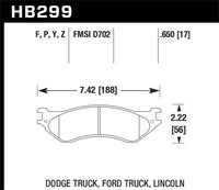 Hawk Performance Hawk Dodge B1500 VanDurango/1500 Pickup/1500 Van / Ford / Lincoln LTS Street Front & Rear Brake Pad