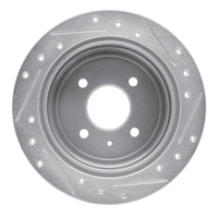 R1 Concepts R1 14-16 Chevrolet SPARK EV Rear Left Drilled & Slotted Silver Brake Rotor