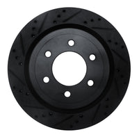 R1 Concepts R1 18-21 Ford F-150 4WD Rear Left Drilled & Slotted Black Brake Rotor