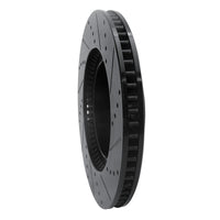 R1 Concepts R1 07-23 Lexus LS460 Front Left Drilled & Slotted Black Brake Rotor
