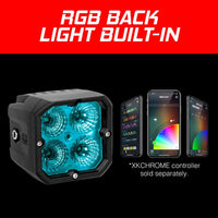 XKGLOW XK Glow XKchrome 20w LED Cube Light w/ RGB Accent Light - Driving Beam