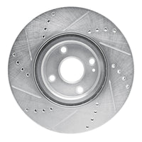R1 Concepts R1 2016-2025 Fiat 124 Spider Front Right Drilled & Slotted Silver Brake Rotor