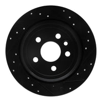 R1 Concepts R1 13-15 Land Rover LR2 Rear Right Drilled & Slotted Black Brake Rotor