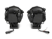 Raxiom 18-23 Jeep Wrangler JL Axial Series 9-In LED Angel Eye Headlights- Black Housing (Clear Lens)