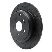 R1 Concepts R1 07-17 Acura ZDX Rear Left Drilled & Slotted Black Brake Rotor