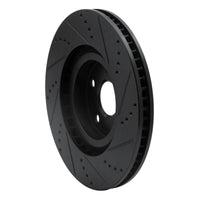 R1 Concepts R1 93-98 Toyota Supra Left Front Drilled & Slotted Black Brake Rotor