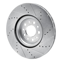R1 Concepts R1 14-25 Alfa Romeo Tonale Front Left Drilled & Slotted Silver Brake Rotor