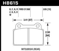Hawk Performance Hawk 2008-2014 Mitsubishi Lancer Evo (1-piece front rotor) High Perf. Street 5.0 Rear Brake Pads