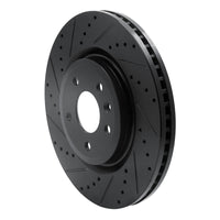 R1 Concepts R1 11-19 Ford Flex Front Left Drilled & Slotted Black Brake Rotor