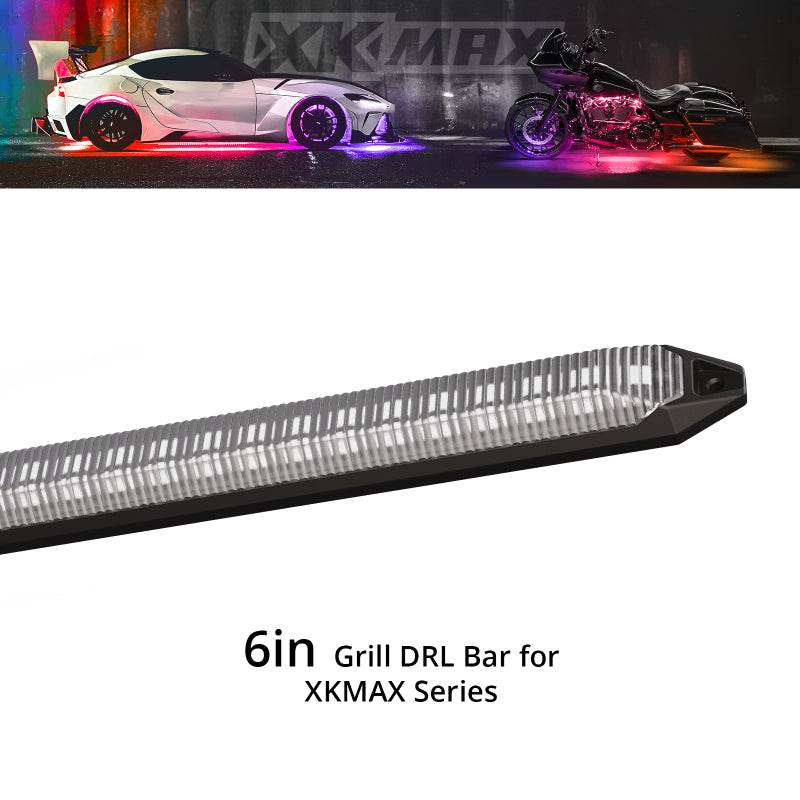 XKGLOW XK Glow 6in XKmax DRL Truck Grill Flexible Light App Cntl Bar 2pc