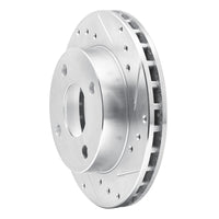 R1 Concepts R1 81-94 Ford EXP Front Right Drilled & Slotted Silver Brake Rotor
