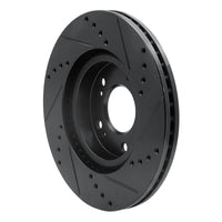 R1 Concepts R1 04-12 Mitsubishi Galant Front Left Drilled & Slotted Black Brake Rotor