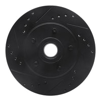 R1 Concepts R1 87-92 Lincoln Mark VII Front Left Drilled & Slotted Black Brake Rotor