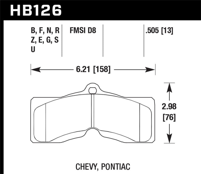 Hawk Performance Hawk 1978-1982 Chevy Corvette DTC-70 Rear Race Brake Pads
