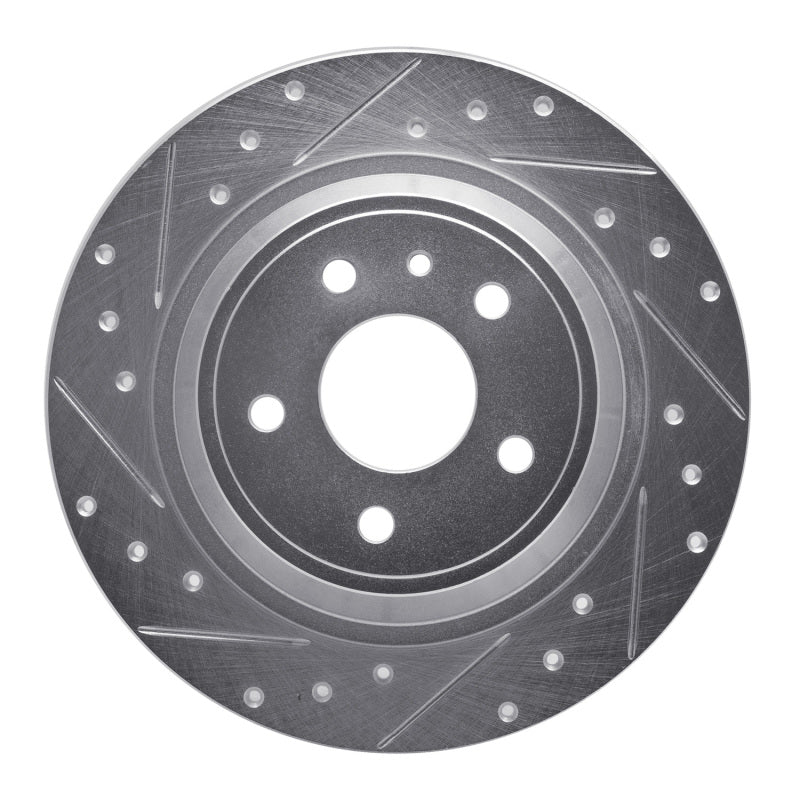 R1 Concepts R1 13-20 Ford Fusion Rear Left Drilled & Slotted Silver Brake Rotor
