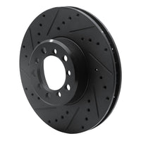 R1 Concepts R1 85-91 Mercedes-Benz 300SE Front Left Drilled & Slotted Black Brake Rotor