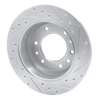 R1 Concepts R1 06-14 Hyundai Entourage Rear Left Drilled & Slotted Silver Brake Rotor