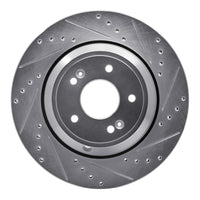 R1 Concepts R1 18-23 Genesis G80 Rear Right Drilled & Slotted Silver Brake Rotor