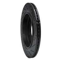 R1 Concepts R1 15-17 Ford F-150 4WD Rear Left Drilled & Slotted Black Brake Rotor