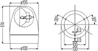 Hella Rotating Beacon H 12V Yellow Mg12 2Rl