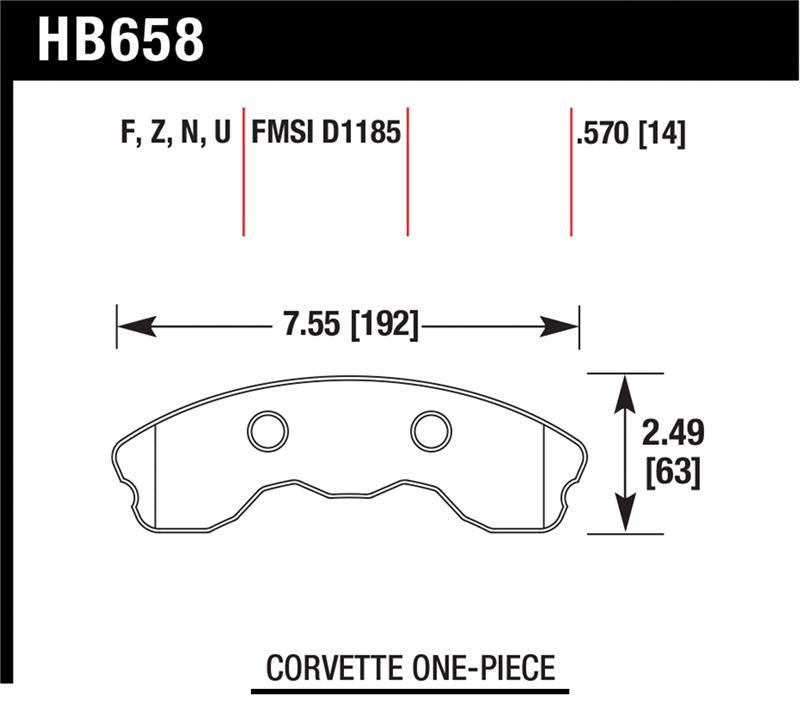 Hawk Performance Hawk 10-11 Chevy Corvette Grand Sport / 06-08 Corvette Z06 (1 piece) Front DTC-70 Race Brake Pads