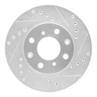 R1 Concepts R1 84-90 Honda Prelude Front Right Drilled & Slotted Silver Brake Rotor