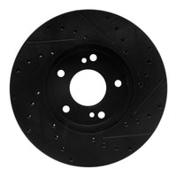 R1 Concepts R1 90-97 Infiniti J30 Front Left Drilled & Slotted Black Brake Rotor