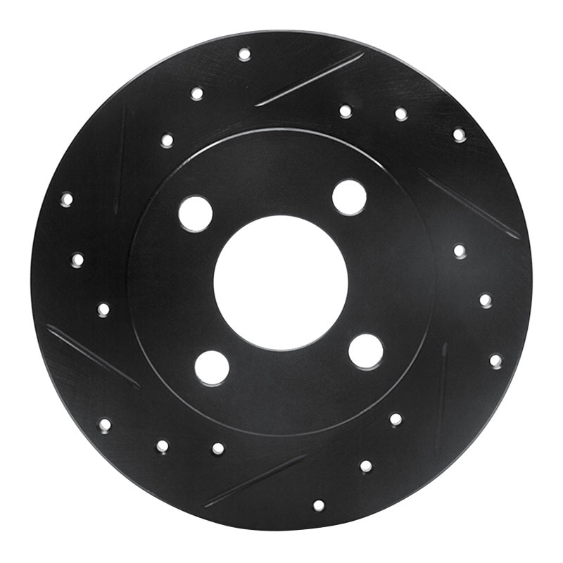 R1 Concepts R1 81-87 Renault ALLIANCE Front Left Drilled & Slotted Black Brake Rotor
