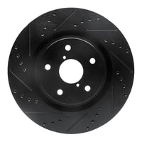 R1 Concepts R1 -24 Subaru Forester Front Left Drilled & Slotted Black Brake Rotor