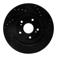 R1 Concepts R1 06-17 Suzuki Grand Vitara Front Left Drilled & Slotted Black Brake Rotor