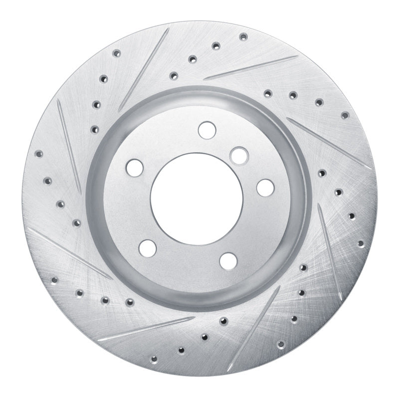 R1 Concepts R1 09-16 BMW Z4 Front Left Drilled & Slotted Silver Brake Rotor