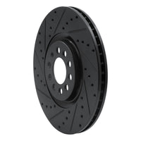 R1 Concepts R1 00-06 Audi TT Quattro Front Left Drilled & Slotted Black Brake Rotor