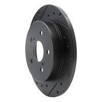 R1 Concepts R1 2015-2025 Lexus NX200T Rear Left Drilled & Slotted Black Brake Rotor