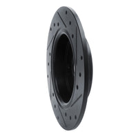 R1 Concepts R1 2016-2025 Honda Civic Coupe Rear Left Drilled & Slotted Black Brake Rotor