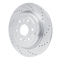 R1 Concepts R1 19-25 Ram 1500 Rear Right Drilled & Slotted Silver Brake Rotor