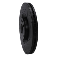 R1 Concepts R1 04-09 Audi S4 Front Right Drilled & Slotted Black Brake Rotor