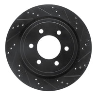R1 Concepts R1 15-17 Ford F-150 RWD Rear Right Drilled & Slotted Black Brake Rotor