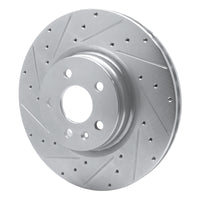 R1 Concepts R1 12-21 Tesla Model S Front Left Drilled & Slotted Silver Brake Rotor