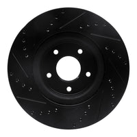 R1 Concepts R1 2013-2025 Infiniti Q60 Front Right Drilled & Slotted Black Brake Rotor