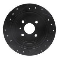R1 Concepts R1 99-02 Daewoo Nubira Rear Right Drilled & Slotted Black Brake Rotor
