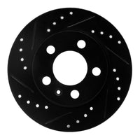 R1 Concepts R1 01-06 Audi TT Quattro Rear Left Drilled & Slotted Black Brake Rotor