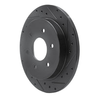 R1 Concepts R1 04-15 Infiniti QX56 Rear Right Drilled & Slotted Black Brake Rotor
