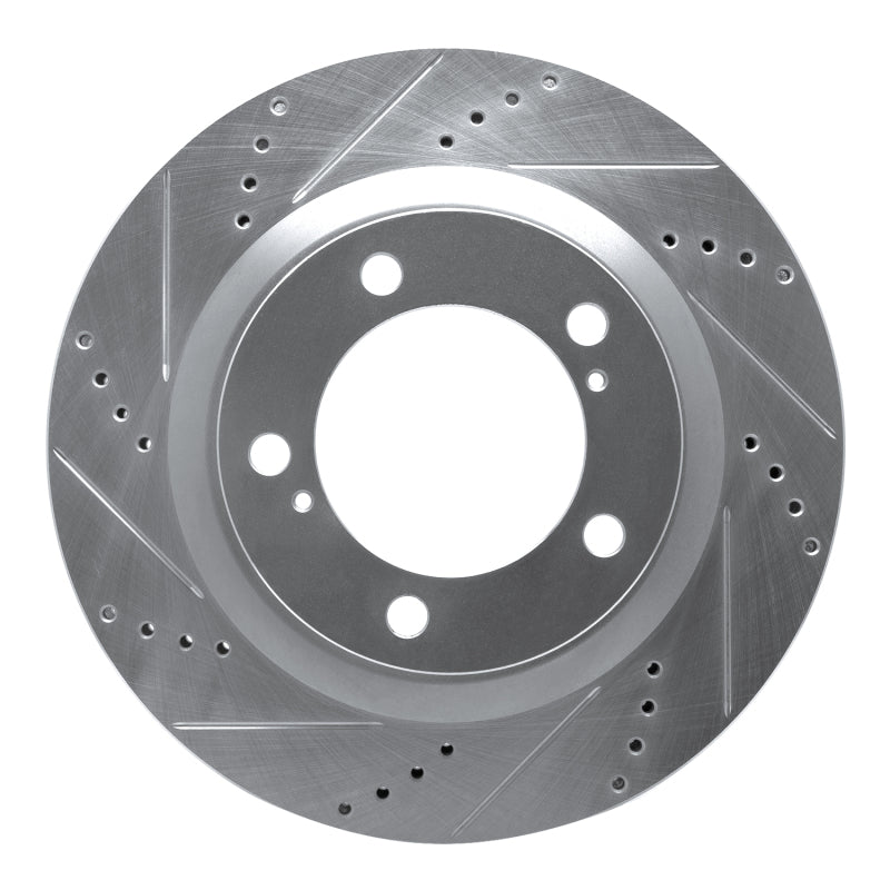 R1 Concepts R1 17-21 Toyota Land Cruiser Front Left Drilled & Slotted Silver Brake Rotor