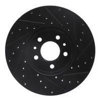 R1 Concepts R1 98-02 Ford Crown Victoria Front Left Drilled & Slotted Black Brake Rotor
