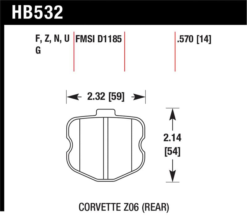 Hawk Performance Hawk 06-10 Chevy Corvette (OEM Pad Design) Rear HPS Street Brake Pads