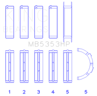 King Engine Bearings Ford 281 4.6L SOHC 16V Performance Main Bearing Set - Oversize .026